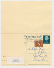 Briefkaart G. 337 / Bijfrankering Zwolle - Zaandam 1967