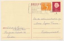Briefkaart G. 338 / Bijfrankering Leiden - Dedemsvaart 1969