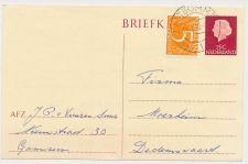 Briefkaart G. 338 / Bijfrankering Zaltbommel - Dedemsvaart 1970