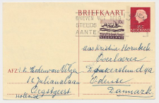 Briefkaart G. 339 b/ Bijfrankering Leiden - Denemarken 1968