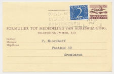 Verhuiskaart G. 33 Leiden - Groningen 1967