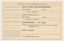 Verhuiskaart G. 13 Particulier bedrukt Den Haag 1943 - Evacuatie