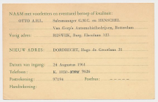 Verhuiskaart G. 26 Particulier bedrukt Rijswijk 1961
