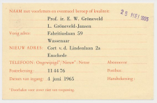 Verhuiskaart G. 30 Particulier bedrukt Wassenaar 1965