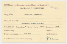 Verhuiskaart G. 33 Particulier bedrukt Wageningen 1966