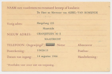 Verhuiskaart G. 33 Particulier bedrukt Maastricht 1966