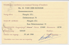 Verhuiskaart G. 33 Particulier bedrukt Hengelo 1966