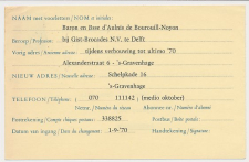 Verhuiskaart G. 35 Particulier bedrukt Delft 1970