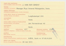 Verhuiskaart G. 38 Particulier bedrukt Venlo 1973