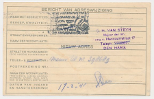 Verhuiskaart G. 13 - Nieuw Telefoonnummer - Den Haag 1945