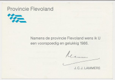 Briefkaart G. 363 Particulier bedrukt Provincie Flevoland 1986