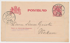 Postblad G. 10 Arum - Workum 1906