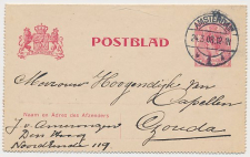 Postblad G. 12 Amsterdam - Gouda 1908