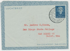 Luchtpostblad G. 3 Amsterdam - San Diego USA  1952