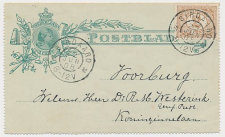 Postblad G. 3.x / Bijfrankering Birdaard - Voorburg 1908