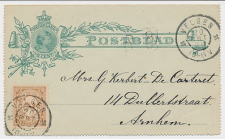 Postblad G. 3 y / Bijfrankering Velsen - Arnhem 1900