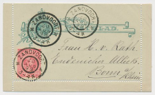 Postblad G. 4 / Bijfrankering Zandvoort - Bonn Duitsland 1898