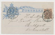 Postblad G. 5 / Bijfr. Rotterdam - Stuttgart Duitsland 1898