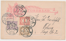 Postblad G. 7 x / Bijfrankering Venlo - Coburg Duitsland 1903