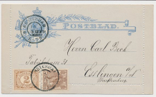 Postblad G. 8 y / Bijfr.  Amsterdam - Esslingen Duitsland 1906