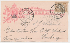 Postblad G. 9 x / Bijfrankering Birdaard - Voorburg 1909