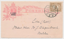 Postblad G. 9 x / Bijfrankering Dokkum - Ede 1908