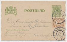 Postblad G. 11 / Bijfrankering Engelen - Culenborg 1910