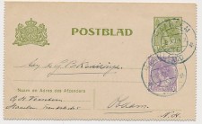Postblad G. 13 / Bijfrankering Haarlem - Obdam 1920