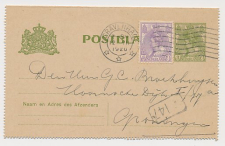 Postblad G. 13 / Bijfrankering s Gravenhage - Groningen 1920