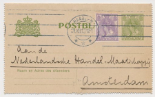 Postblad G. 13 / Bijfrankering Haarlem - Amsterdam 1919