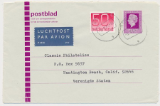 Postblad G. 24 / Bijfrankering Assen - USA 1979