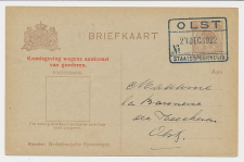 Spoorwegbriefkaart G. PNS191 b - Locaal te Olst 1922