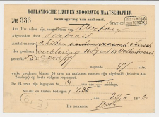 Spoorwegbriefkaart G. HYSM7 b - Locaal te Amsterdam 1876