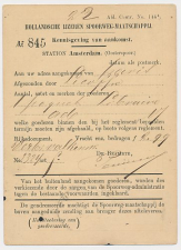 Spoorwegbriefkaart G. HYSM7 c - Locaal te Amsterdam 1877
