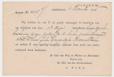 Spoorwegbriefkaart G. HYSM23 a - Amsterdam - Enkhuizen 1886