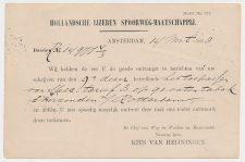 Spoorwegbriefkaart G. HYSM23 c - Locaal te Amsterdam 1888