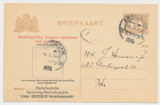 Spoorwegbriefkaart G. NSM88a-I b -  Locaal te Amsterdam 1919
