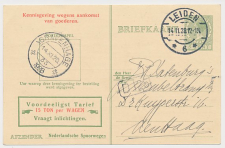 Spoorwegbriefkaart G. NS216 d - Leiden - s Gravenhage 1928