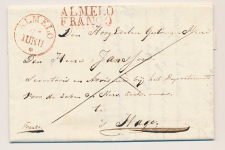 Ootmarsum - ALMELO FRANCO - s Gravenhage 1829 - Lakzegel