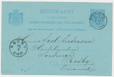 Kleinrondstempel Overveen - Denemarken 1892
