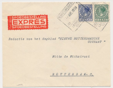 Spoorweg Expresse poststuk Leidschendam Voorburg -Rotterdam 1939