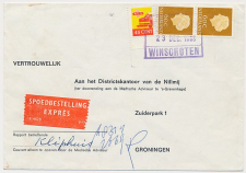 Expresse Treinbrief Winschoten - Groningen 1968