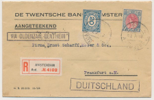 Amsterdam - stempel VIA OLDENZAAL-BENTHEIM - Duitsland 1923