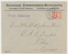 Firma envelop Betuwsche Stoomtramweg Maatschappij 1911