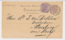 Duitse antwoordkaart - Trein kleinrond Utrecht - Kampen B 1876