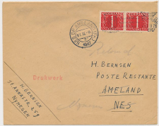 VH H 194 / 196 c IJspostvlucht Nijmegen - Ameland 1947 v.v.