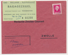 Hattem - Zwolle 1974 - VAD Bagagezegel voor persbrieven