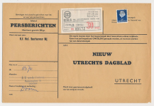Doorn - Utrecht 1970 - Persbericht - NBM vrachtzegel 30 cent
