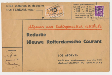 Spoorweg poststuk Haarlem - Rotterdam 1942