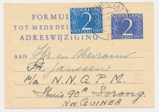 Verhuiskaart G. 22 Utrecht - Ned. Nieuw Guinea 1952 - Buitenland